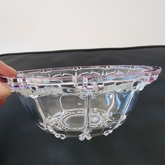 Glass Bowl, Small Glass Serving Bowl, Fancy Glass Bowl, Clear Glass Candy Bowl - Picture 2 of 4